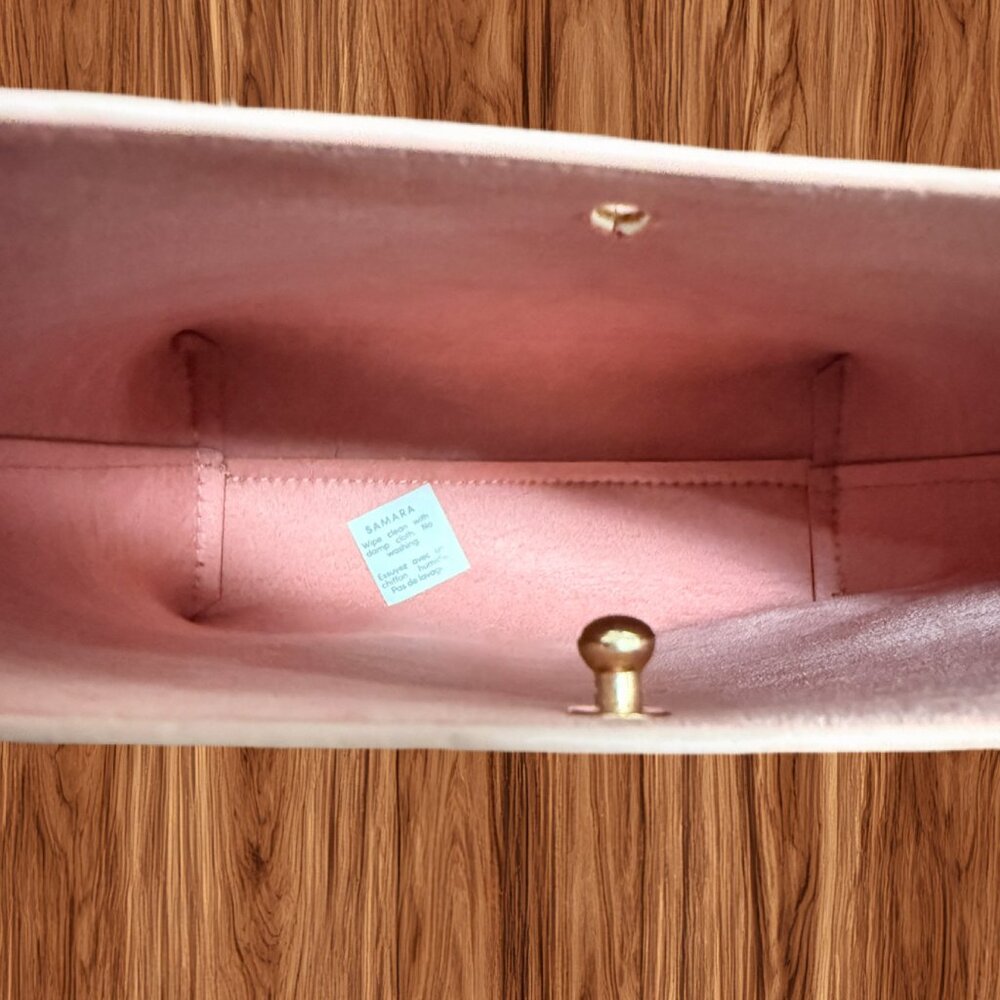 NWOT Samara Blush‎ Pink Vegan Leather Small Crossbody Bucket Bag, OS - Picture 7 of 8